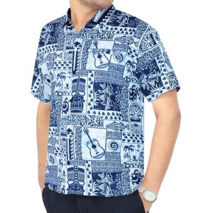 LA LEELA Mens Hawaiian Shirts Short Sleeve Button Down Shirt Floral Shirt Men Summer Beach Casual Vacation Aloha Shirts for Men Funny - 1 of 3
