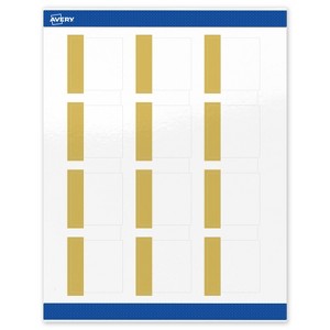 Avery Printable Square Labels, Gold-Dipped Edge, 2" x 2", Glossy White Square Labels, Permanent, Laser/Inkjet, 120ct, Great for Product Labels - 1 of 4
