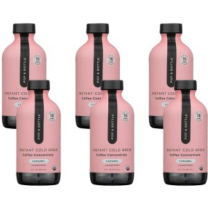 Pop & Bottle Organic Instant Cold Brew Caramel Unsweetened Coffee Concentrate - Case of 6/8 fz - 1 of 4