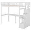NicBex Twin Size Bunk Bed with Desk Pinewood Rack Bed Frame with Full Length Guardrails and  Storage Ladders, No Spring Box Required - 4 of 4