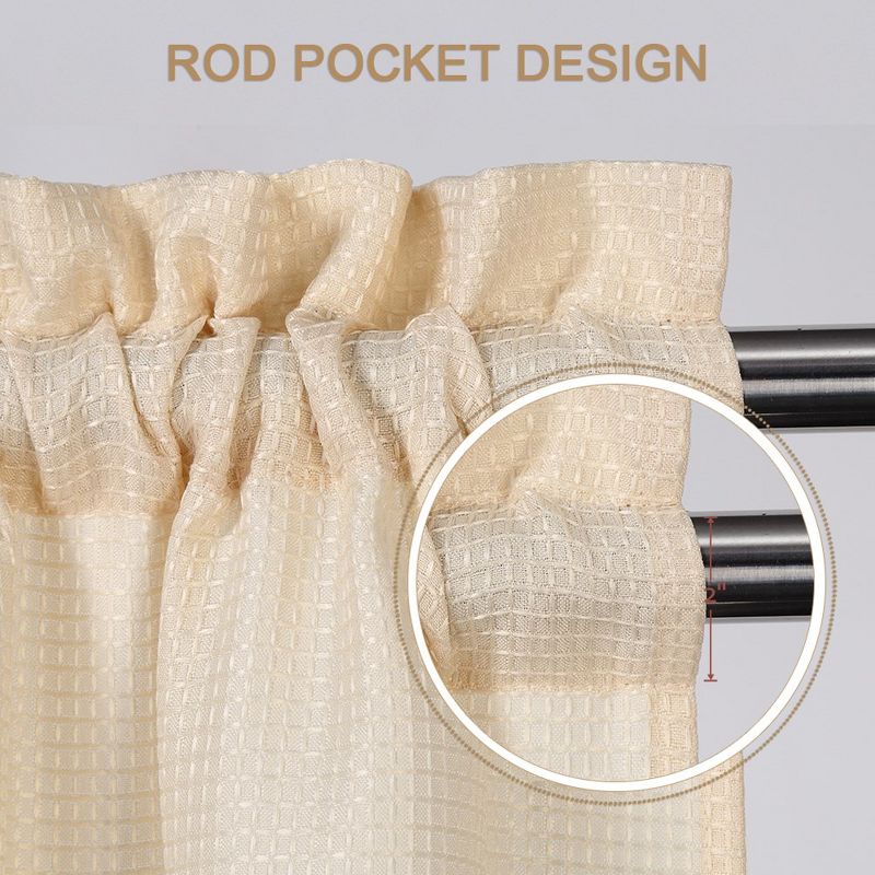 Kitchen Tier Curtains Windows Rod Pocket Cafe Curtains, 3 of 7