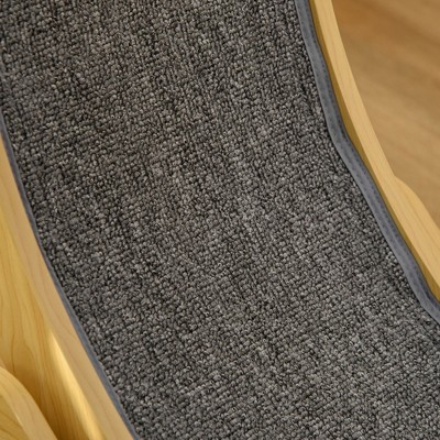 Natural Wood Cat Exercise Wheel with Carpet Runway