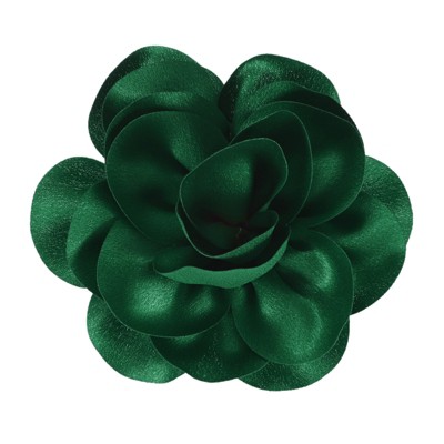 Unique Bargains Alloy Satin Fabric Big Rose Flower Dainty Brooches and Pins 1 Pc