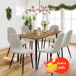 Charls+spoon Rectangle Dining Table For 6 With Chairs, 7 Piece ...