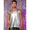 INSPIRE CHIC Men's Round Neck Sleeveless Shiny Disco Party Metallic Tank Top - 2 of 4