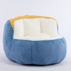 Homy Casa Oversized Faux Fur Bean Bag Chair, Cozy Floor Seat for Bedroom, Dorm & Living Room, Blue+White - 2 of 4