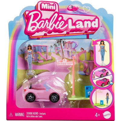 Barbie Mini Barbieland Doll & Vehicle Set With 1.5" Doll & Convertible ...