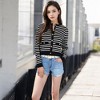 Anna-Kaci Women's Striped Button-Up Cardigan with Pocket Detail - 2 of 4
