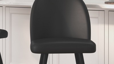 Alita Gray Faux Linen and Metal Counter Stools