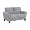 TiramisuBest Modern Dark Gray Loveseat Sofa, Textured Fabric 2-Seater Couch with Rounded Arms, Attached Cushions for Living Room, Bedroom - 4 of 4