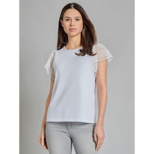 Jones New York Crochet Flutter Sleeve Top - 1 of 3