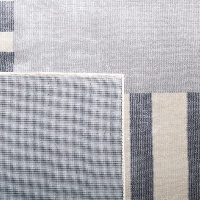 Charcoal and Beige Abstract Rectangular Area Rug, 3' x 5'