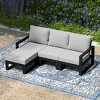 WestinTrends Montara 4-Piece Outdoor HDPE All-Weather Modern Deep Seating Patio Sofa Sectional Set with Waterproof Cushions - 2 of 4