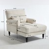 Modern Upholstered Chaise Lounge Sofa Chair, Cozy Recliner with Thick Cushion for Living Room or Bedroom – The Pop Home - 4 of 4