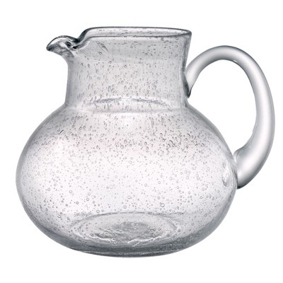 Artland Iris 90 Oz Handblown Glass Pitcher, Bubble Shape, Lead-Free, Versatile Drink Dispenser for Water, Juice, Cocktails, Dishwasher Safe
