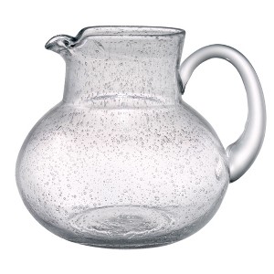 Artland Iris 90 Oz Handblown Glass Pitcher, Bubble Shape, Lead-Free, Versatile Drink Dispenser for Water, Juice, Cocktails, Dishwasher Safe - 1 of 4