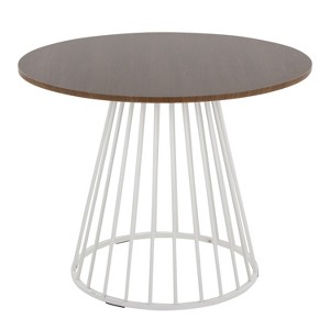 Sapphtopaz Round Dining Table Cage Like Metal Base Kitchen Table Contemporary Dining Table MDF Tabletop for Dining Room, Small Spaces - 1 of 4