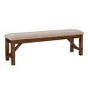 60" Jackson Traditional Wood Upholstered Tan Seat Bench Dark Hazelnut Brown - Powell - 2 of 4