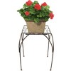 Plastec Square Metal Saucer Table with Decorative Plastic Saucer – Indoor or Outdoor Use, Dark Bronze, 15" - 2 of 3