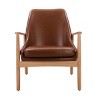 1 Piece Modern PU Leather Accent Chair,Upholstered Armchair With  Wooden Frame,High Backrest Solid Wood Reading Lounge Chair-Cuddlewood - 2 of 4
