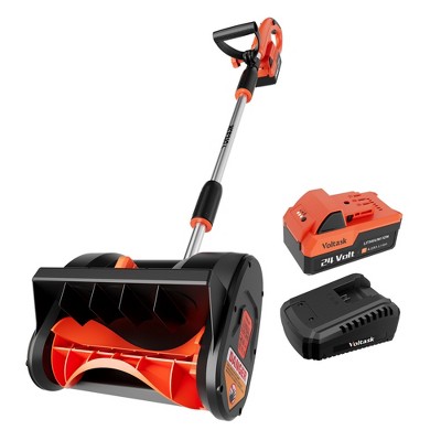 VOLTASK 24V 12-inch Cordless Snow Shovel 9.3lbs Lightweight Snow Blower Cordless with 4-Ah Battery & Quick Charger Included for Driveway & Sidewalks
