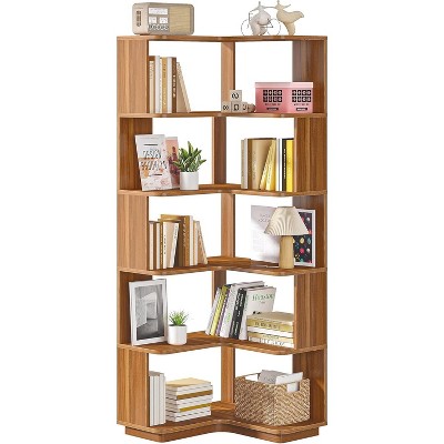 Tribesigns 64.9" Corner Bookshelf, 6-Tier Bookcase with Anti-Drop Panel, Freestanding L-Shaped Storage Display Shelf