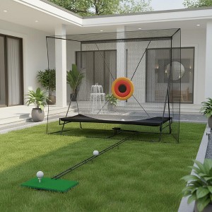 10×8FT Golf Practice Net with 11FT Ball Return, Heavy-Duty Training Net with Impact Target & Carry Bag for Indoor/Outdoor Use - 1 of 4
