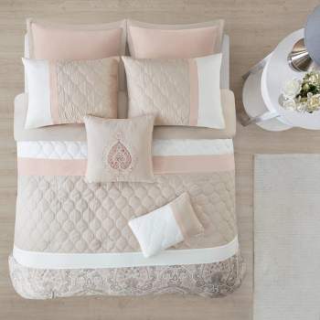 8pc Queen Stacie Comforter Set Blush Pink - 510 Design