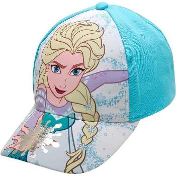 Disney Frozen Elsa Girls' Baseball Hat,  Kids Cap Ages 2T-7 (Blue)