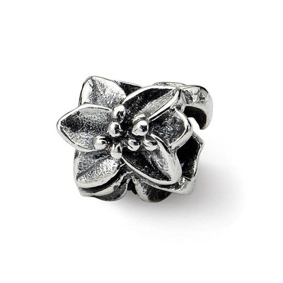 Black Bow Jewelry Sterling Silver Plumeria Bead Charm