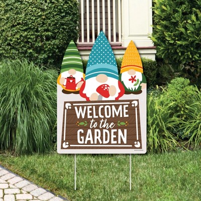 Big Dot of Happiness Garden Gnomes - Party Decorations - Forest Gnome Party Welcome Yard Sign