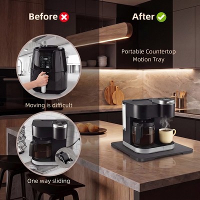 GustoWave Rolling Tray for Coffee Maker 15.55x 12.99 in, Kitchen Appliance Sliding Mat with 360° Rotating Rollers, Countertop Slider for Mixer Espresso Machine — фото 3