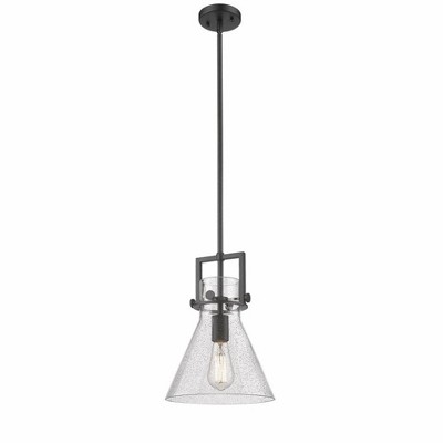 Newton Cone - 1 Light Stem Hung Pendant In Industrial Style-13.63 Inches Tall and 10 Inches Wide