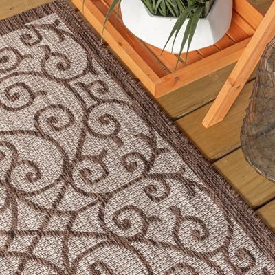 Madrid Vintage Filigree Taupe/Espresso 3'x5' Synthetic Area Rug