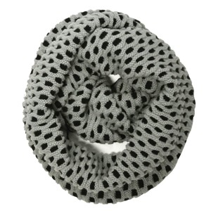 Wrapables Two Tone Warm Winter Knit Infinity Scarf, Gray & Black - 1 of 4