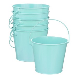 Unique Bargains Galvanized Metal Rustic Multipurpose Bucket with Handle 6 Pcs - 1 of 4