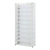 10 Shelf Organizer Shoe Rack with Cover to Hold 30 Pair Shoes, 31.5 in W x 13.46 in D x 69.09 in H, White - 4 of 4