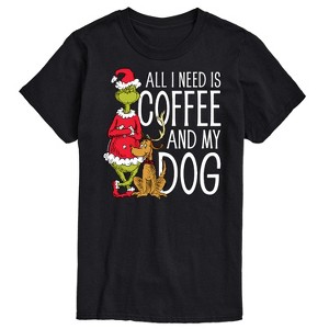 Men's - Dr. Seuss - The Grinch and Max All I Need Is Coffee and My Dog Short Sleeve Graphic T-Shirt - 1 of 4