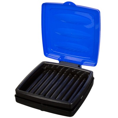 Blue Plastic Portable Outdoor Trash Bag Holder with Lid