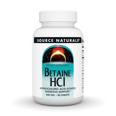 Betaine HCL 650mg by Source Naturals, Inc.  -  90 Tablet