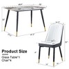 Lyngins 5-Piece Dining Set – White Sintered Stone Dining Table Set with 4 PU Leather Upholstered Dining Chairs for Family Meals, Easy Assembly - 4 of 4