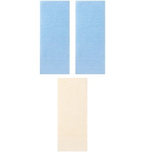 REGALWOVEN 3 Pack Solid Striped Soft Absorbent Bathroom Hand Towels for Hand, Face 14" x 30" - 1 of 4