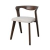 Royal Hampton Dining Side Chair Set of 2, Ivory Seat, Walnut Brown Rubberwood - 3 of 4