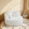 WJSHome Oversized Round Chair Lounge Chaise Indoor,Upholstered Corduroy Deep Seat Sofa With 3 Pillows,Comfy Sleeper Boneless Couch - 2 of 4