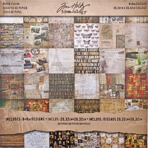 Idea-Ology Paper Stash Double-Sided Paper Pad 8"X8" 36/Pkg-Collage, 36 Designs/1 Each - image 1 of 2