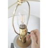 Metal Table Lamp Comes with Various Base Styles and a Hemp Lampshade for Modern Bedside Tables Desks Living Rooms - 3 of 4