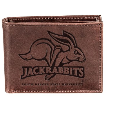 Evergreen NCAA South Dakota State Jackrabbits Brown Leather Bifold Wallet Officially Licensed with Gift Box
