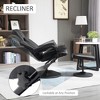 CIPACHO Swivel Recliner Manual PU Leather Armchair with Ottoman Footrest for Living Room Office Bedroom Black - 3 of 4