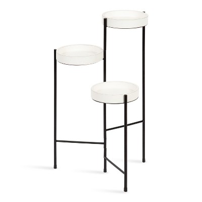 Kate and Laurel Finn Plant Stand, White and Black