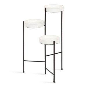 Kate and Laurel Finn Plant Stand, White and Black - 1 of 4